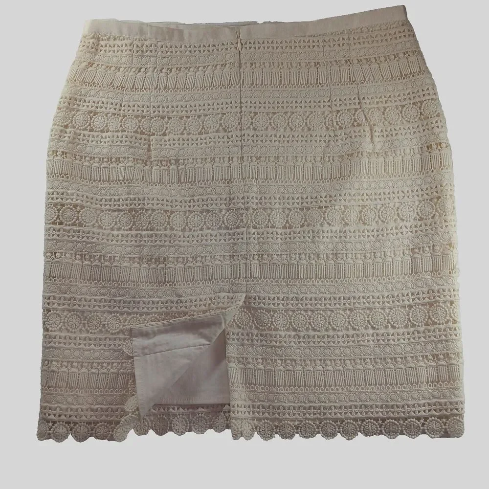 Tommy Hilfiger cream‎ crochet pencil skirt Women's Sz 16
